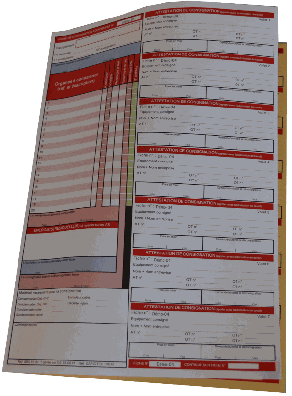 Produits CAPIOTEC - Documents de consignation