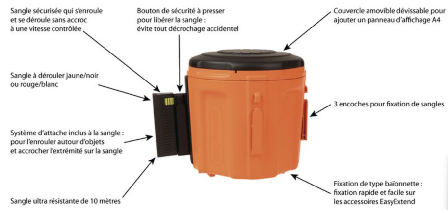 KIT DE BALISAGE ET SIGNALISATION EASYEXTEND - DEROULEUR