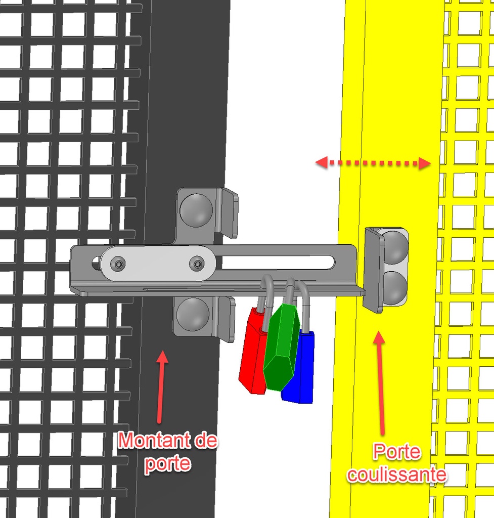 Butée pour porte coulissante (complément du loquet Mode 2)