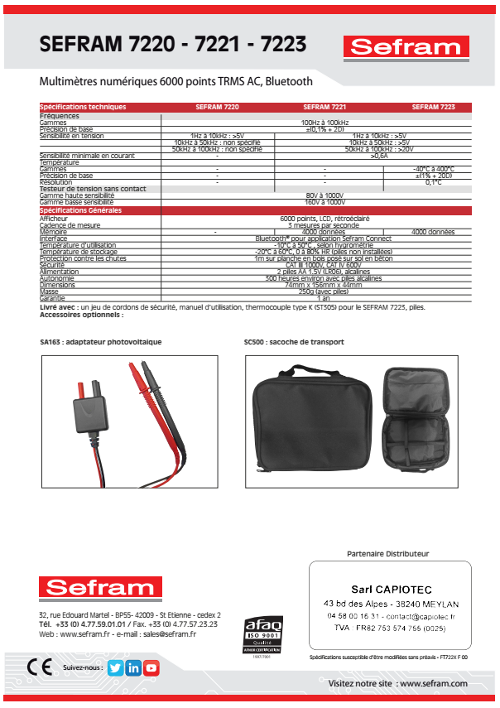 SEFRAM 7223 - CARACTERISTIQUES 2