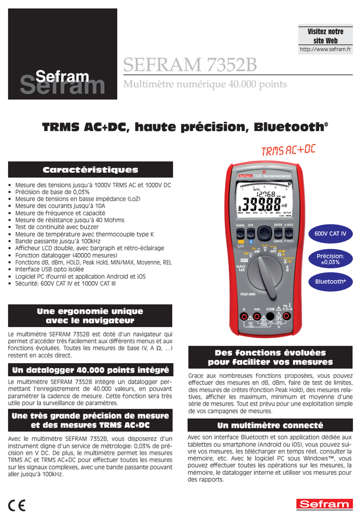 SEFRAM 7352B - CARACTERISTIQUES 1