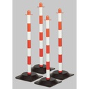 KIT DE 4 POTEAUX DE SIGNALISATION BLANC ET ROUGE