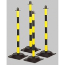 KIT DE 4 POTEAUX DE SIGNALISATION JAUNE ET NOIR