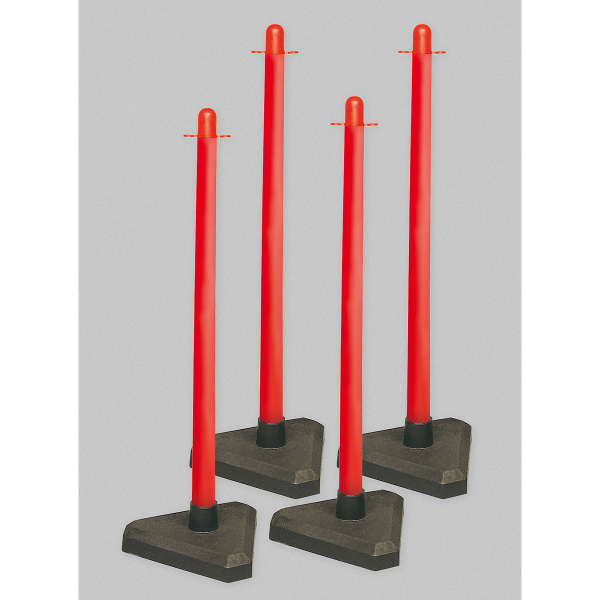 KIT DE 4 POTEAUX DE SIGNALISATION LESTE BETON ROUGE