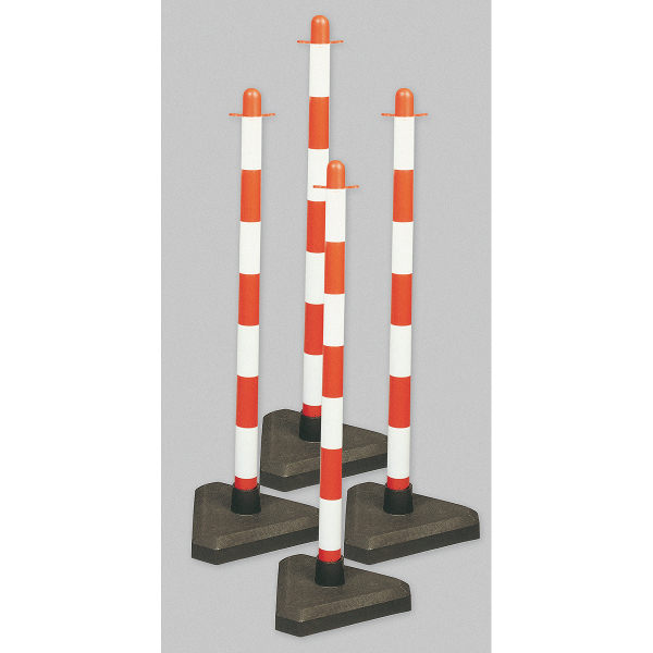 KIT DE 4 POTEAUX DE SIGNALISATION LESTE BETON ROUGE ET BLANC