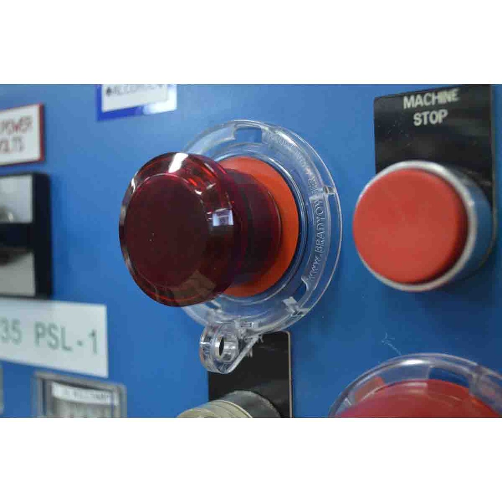 Dispositif de condamnation de bouton ou d'arrêt d'urgence (rouge, diam 22mm)