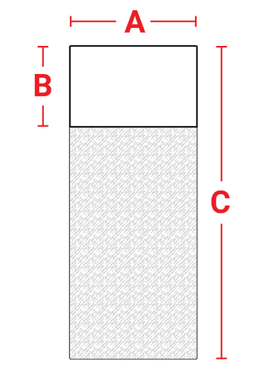 ETIQUETTES AUTO-PROTEGEES B-427 LARGEUR 12,7MM POUR ETIQUETEUSE - DIMENSIONS