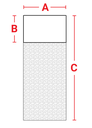 ETIQUETTES AUTO-PROTEGEES B-427 LARGEUR 12,7MM POUR ETIQUETEUSE - DIMENSIONS