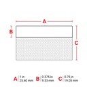ETIQUETTES AUTO-PROTEGEES VINYLE B-427 LARGEUR 25,4MM POUR ETIQUETEUSE M6/M7 - DIMENSIONS M6-96-427