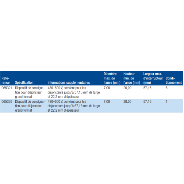 Dispositif de consignation pour disjoncteurs grand format