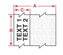 CARTOUCHE BANDE CONTINUE ETIQUETTES AUTOPROTEGEES POUR ETIQUETEUSES M2 - DIMENSIONS