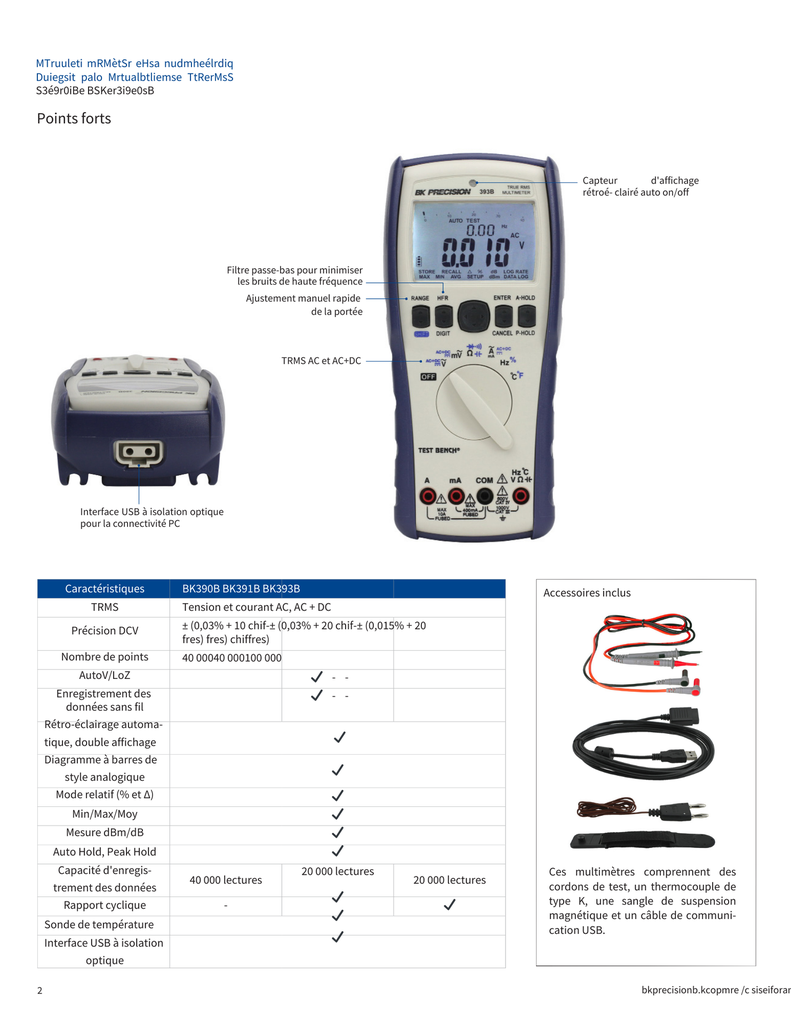 MULTIMETRE NUMERIQUE 40000 POINTS, DOUBLE AFFICHEUR