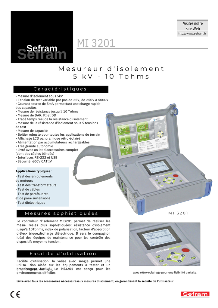MESUREUR D'ISOLEMENT 5KV 6- 10TOHMS