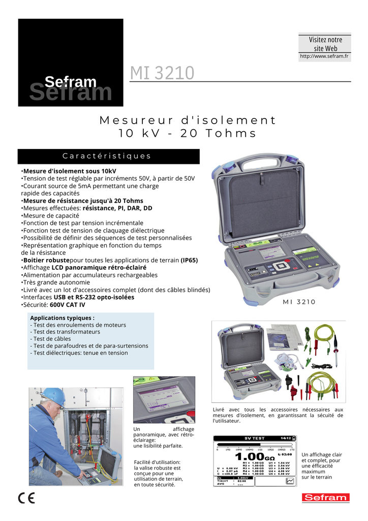MESUREUR D'ISOLEMENT 10KV - 20TOHMS