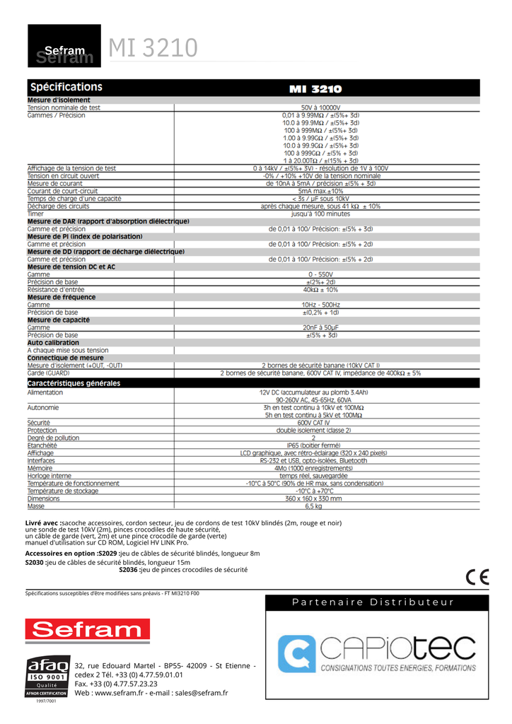 MESUREUR D'ISOLEMENT 10KV - 20TOHMS