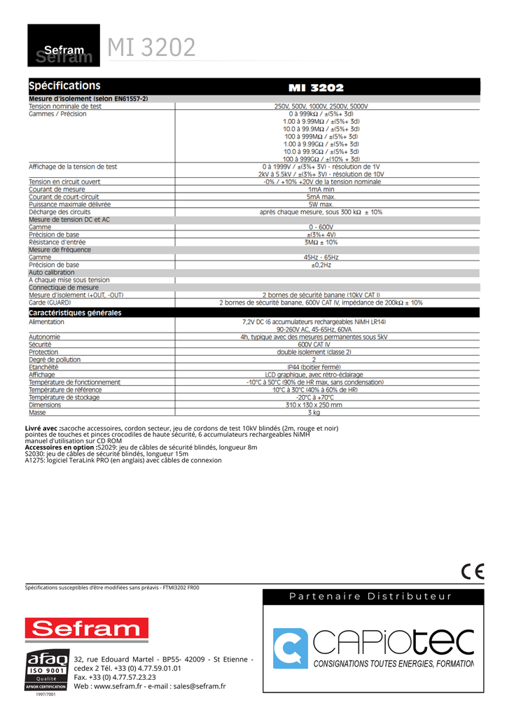 MESUREUR D'ISOLEMENT 5KV - 1 TOHMS