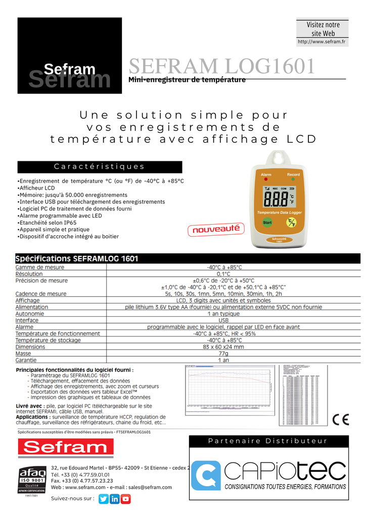 ENREGISTREUR DE TEMPERATURE