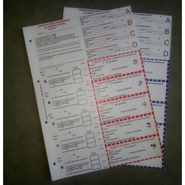 LOT DE 100 FICHES DE CONSIGNATION