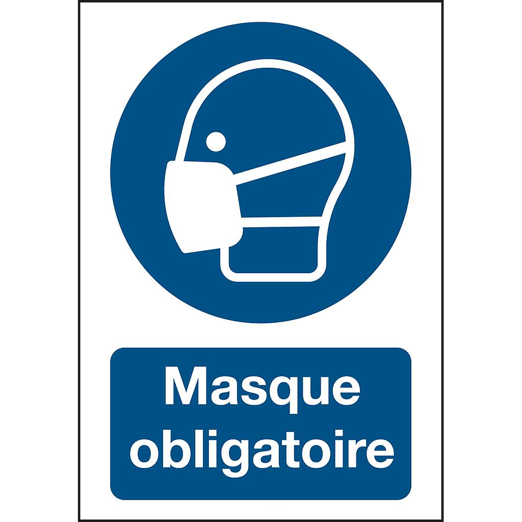 AFFICHE ADHESIVE A4 - MASQUE OLBIGATOIRE