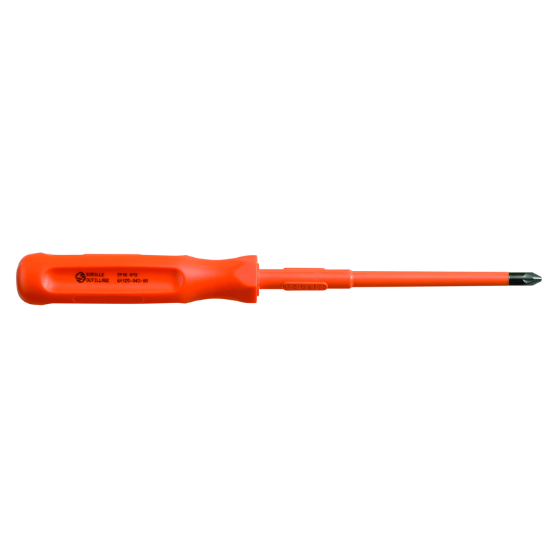 [SFEIP18-04X75] TOURNEVIS POZIDRIV ISOLE 1000V A LAME DECOLLETEE (4 mm x 75 mm)