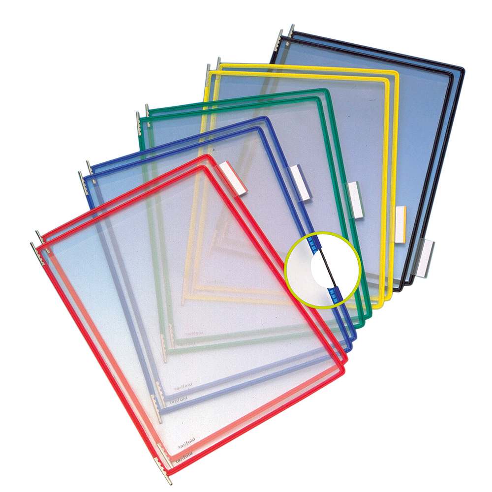 [TFO114009] POCHETTES TRANSPARENTES A4 A PIVOT (Assortiment plusieurs couleurs, 10)