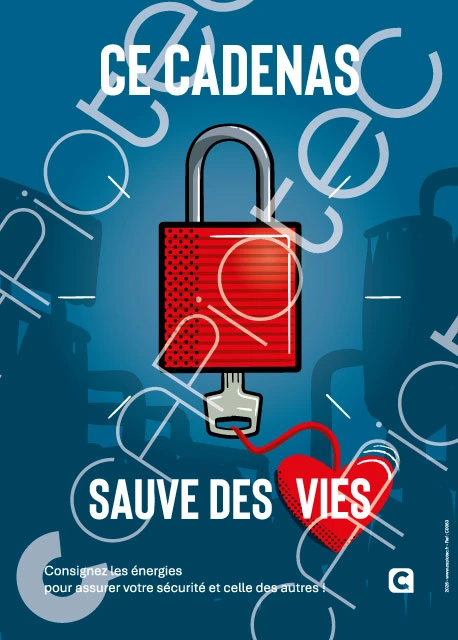 [C0083-CAD] Affiche prévention consignation - Cadenas