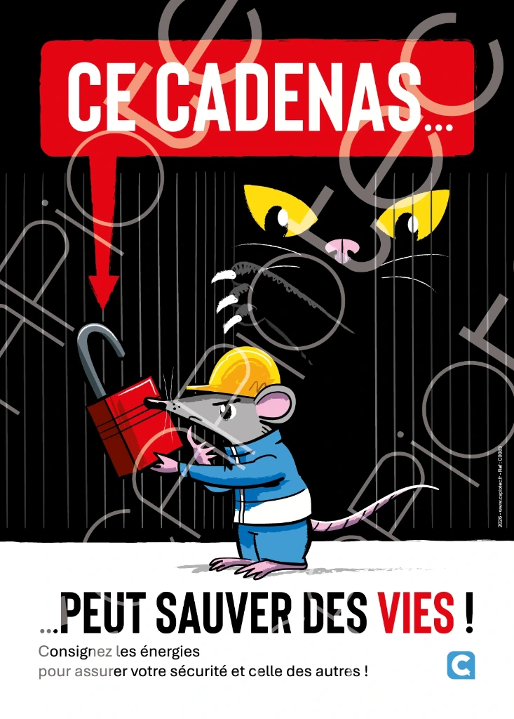 [C0083-CHA] AFFICHE PREVENTION SECURITE CONSIGNATION - CHAT