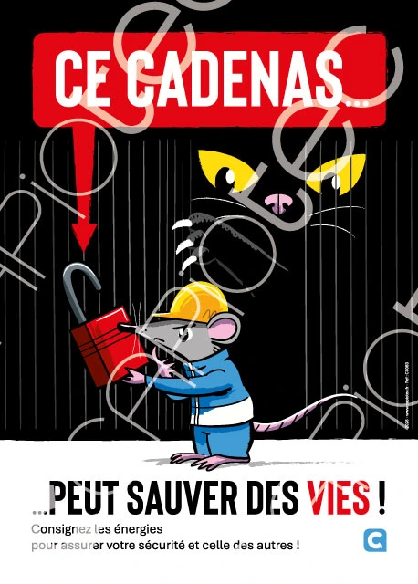 [C0083-CHA] Affiche prévention consignation - Chat