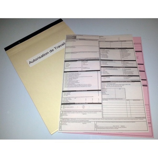 CARNET DE 50 AUTORISATIONS DE TRAVAIL