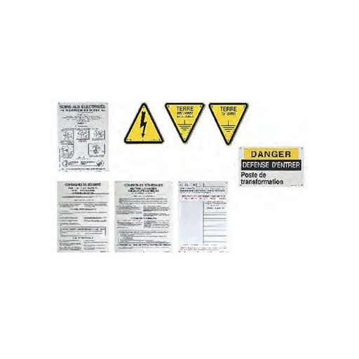 [SFES759AL] KIT D'AFFICHES DE SIGNALISATION POSTE ELECTRIQUE