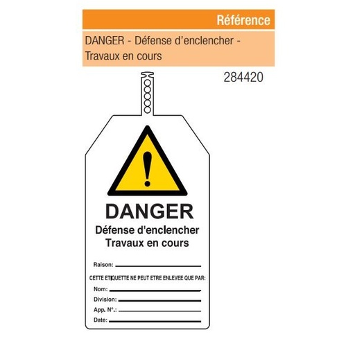 [BRD284420] ETIQUETTE DE SIGNALISATION TRAVAUX
