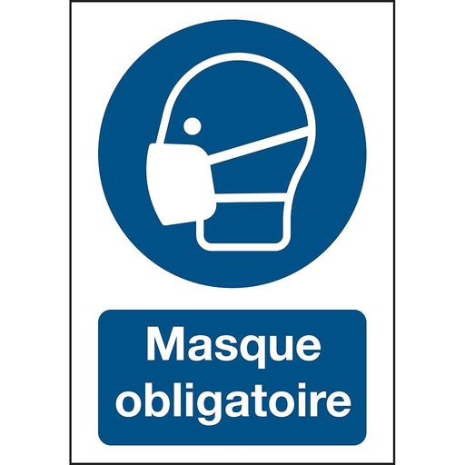 [BRD820220] AFFICHE ADHESIVE A4 - MASQUE OLBIGATOIRE