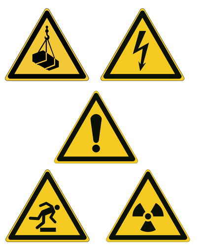 PICTOGRAMMES DANGER - ETIQUETTES ADHESIVES POLYESTER