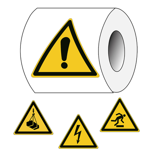 PICTOGRAMMES DANGER - ROULEAU 250 ETIQUETTES ADHESIVES