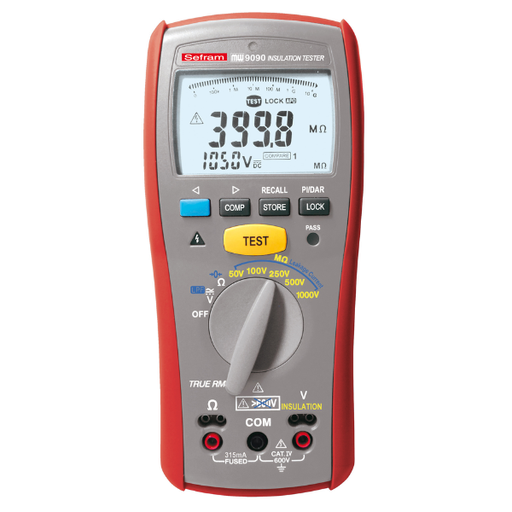[SFMMW9090] MESUREUR D'ISOLEMENT NUMERIQUE  50V A 1000V, MULTIMETRE ET TESTEUR DE CONTINUITE SOUS 200MA