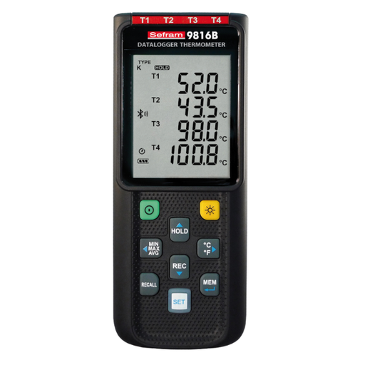 [SFMSEFRAM9816B] THERMOMETRE NUMERIQUE ENREGISTREUR BLUETOOTH (4VOIES)