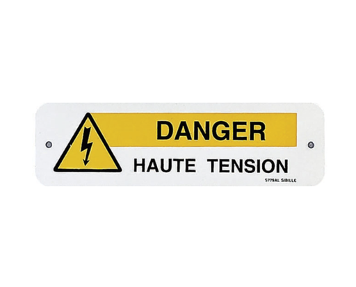 PANCARTE ALUMINIUM "DANGER - HAUTE TENSION"