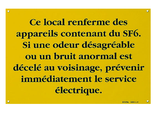 [SFES737AL] PANCARTE ALUMINIUM "APPAREILS CONTENANT DU SF6"